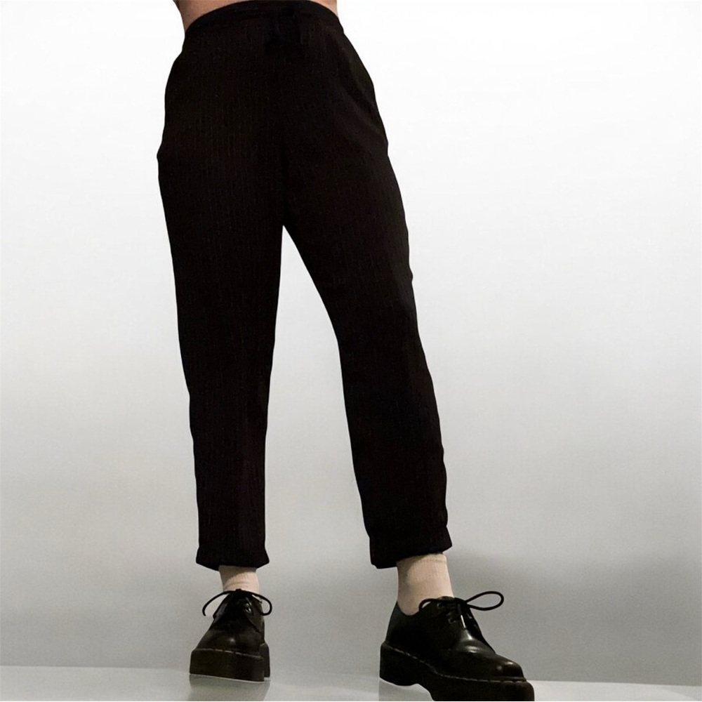 black and white pin striped pants